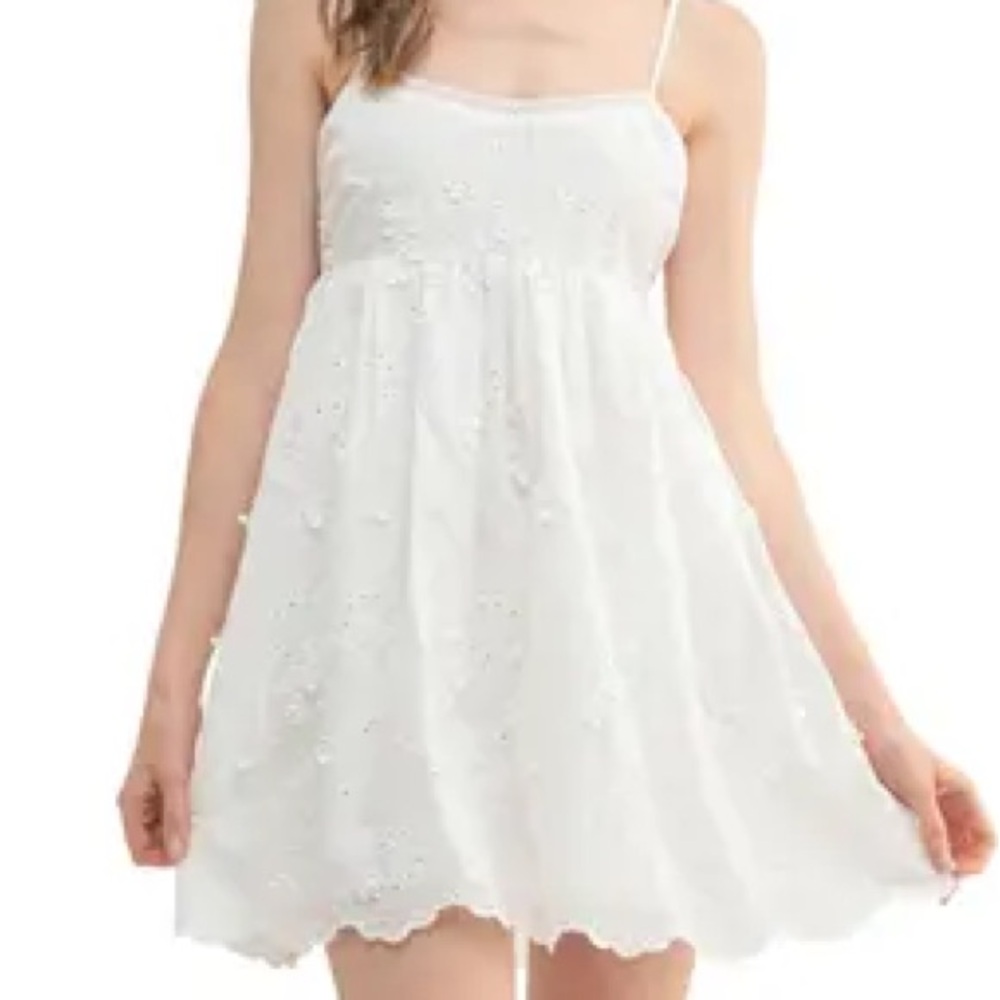 All in Favor White Eyelet Kids Dress